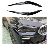 YUEGOO 1 Paio Copertura per Sopracciglio del Faro Auto per BMW X5 G05 X6 G06 2019-2023, Faro Anteriore Sopracciglio Palpebre Adesivi Decorativi Auto Accessori,B/Gloss Black