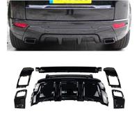 YUEGOO Auto Paraurti Posteriore Diffusore Labbro Spoiler per Land Range Rover Evoque Dynamic 2012-2018, ABS Spoiler Posteriori Inferiore Paraurti Splitter Diffusore Protector Kit,A-Black
