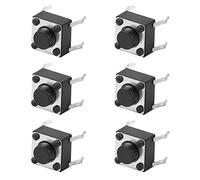 YUEHISY 100pcs Interruttore a Pulsante Tattile Momentaneo 6x6x5mm | Interruttore tattile con ripristino automatico, montaggio DIP per circuito stampato, potenza elettrica CC 12 V 50 mA,
