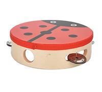 YUEHISY 15cm Tamburello di Legno Portatile Strumento Percussione | Corpo portatile compatto, Quattro paia di piatti da dito in metallo, Graziosi motivi colorati, Adatto per
