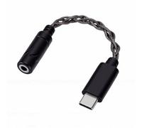 YUEHISY Adattatore per Cuffie da USB C a 3,5 Mm, Decodificatore Audio di Tipo C, 24 Bit 96 KHz Ad Alta Risoluzione, DAC CX31993, Bassa Distorsione per Chiamate Musicali e Giochi (BLACK)