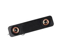 YUEHISY Altoparlante per Computer Cablato, Subwoofer Stereo a 360° Alimentato Tramite USB per Ufficio Domestico, Diaframma Dorato Salvaspazio a Fondo Piatto, Universale da 3,5 Mm per Monitor TV