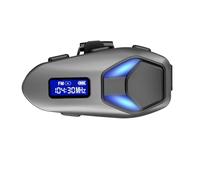 YUEHISY Auricolare BT per Casco, Impermeabile IP65 con 40 Ore di Riproduzione, Interfono Bidirezionale, Radio FM, Luci RGB, Lega di Zinco, Condivisione Musica, per Motocicletta