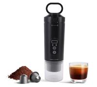 YUEHISY Caffettiera Portatile a Cordone, con Batteria Grande da 7800 MAh e Carico USB-C, Macchina da caffè da Campeggio a Pressione 21Bar per Esterno per Usi Escursioni da Viaggio (BLACK)