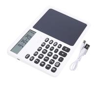 YUEHISY Calcolatrice Parlante 2 in 1, Blocco Note da 7 Pollici, Ampio Display a 12 Cifre e Tasti Grandi Sensibili, Calcolatrice da Tavolo per Uso Scolastico in Ufficio Aziendale (WHITE)