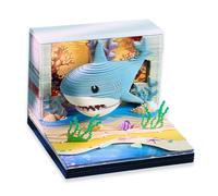 YUEHISY Calendario 2026 Time Piece, Blocco Note a Strappo con Design 3D Ocean & Shark con Luce LED, Decorazione da Scrivania con Intaglio di Carta, Calendario Artistico