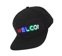 YUEHISY Cappelli a LED, Cappello Intelligente del Display LED Programmabile, Tappi di Baseball di Controllo delle App Bluetooth, per Feste, Natale, Halloween, Evento Sportivo (BLACK)