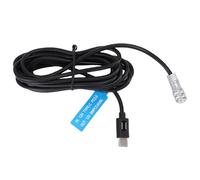 YUEHISY Cavo di Alimentazione USB C per BMPCC 4K 6K, Connettore di Auto -bloccaggio Femminile a 2 Pin e Indicatore di Potenza, Cavo Anti -disconnessione da 200 Cm