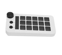 YUEHISY Controller di Streaming con Manopola 15 Tasti Macro, Azioni di Trigger Visivo Personalizzabili nel Software Apps per PC (WHITE)