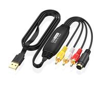 YUEHISY Convertitore da VHS a Digitale, Scheda di Acquisizione Video, Convertitore di Trasferimento Video Audio da AV a USB per PC DV Camera DVD VCR, Plug and Play