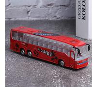 YUEHISY Giocattolo per Autobus Pull Back in Lega con Luce e Musica, Modello di Autobus di Simulazione in Scala 1:50, per gli Amanti dei Modelli (rosso)