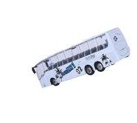 YUEHISY Giocattolo per Autobus Pull Back in Lega con Luce e Musica, Modello di Autobus di Simulazione in Scala 1:50, per gli Amanti dei Modelli (WHITE)