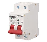 YUEHISY Interruttore Automatico Miniatura DC 2P 50A 1000V 6kA Guida DIN | Protegge da sovraccarico e danni da cortocircuito, il di sgancio elettromagnetico scatta immediatamente in caso di