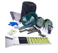 YUEHISY Kit di Panning Oro Compatto, Kit di Scatola Slui in Oro Completa 50 Pollici, Attrezzatura Mining in Lega di Alluminio con Muschio di Minatore