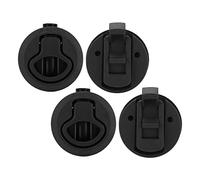 YUEHISY Marine Flush Pull Slam Latch Round Ring Lock per Portelli Yacht | Plastica ABS nera con viti e supporto in acciaio, stabilizzata ai raggi UV per condizioni marine difficili