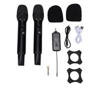 YUEHISY Microfonico Wireless, Doppio Microfono Dinamico Cordless Portatile con Ricevitore Ricaricabile, Microfono Bluetooth per Palcoscenici di Riunioni di Canto