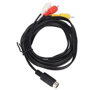 YUEHISY Mini DIN 9 Pin a 3 Cavo Maschio a Maschio per TV AV Ricevitore 1,8m | Compatibile con videocamere, lettori DVD, ricevitori satellitari, connettori nichelati per una trasmissione stabile del