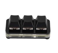 YUEHISY Mini Tastierino, 3 Tasti Programmabili con Interruttore Rosso, Sostituibile a Caldo, Tastiera da Gioco Meccanica USB per Ufficio e Controllo Multimediale, Retroilluminazione RGB (BLACK)