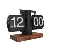 YUEHISY Orologio Digitale retrò, Orologio Meccanico di Rotazione Meccanica, Arredamento Moderno di metà Secolo a Batteria a Batteria Automatica Operata per Camera, Casa, Ufficio (BLACK) (BLUE)