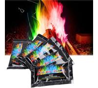 YUEHISY Pacchetti Cambianti a Colori del Fuoco 5PACS, Fiamme Che Cambiano per Caminetti Esterni falò, Fiamme Mistiche Arcobaleno, Durata di 30-35 Minuti