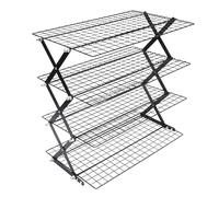 YUEHISY Porta di Stoccaggio della Pieghevole, Scaffale per Organizzatore per Controsoffitto in Acciaio Inossidabile, per la Condanna per Asciugatura Alimentare (4 strati)