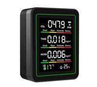 YUEHISY Rilevatore della qualità Dell'aria, Monitor 5 in 1 con Sensori NDIR, Misura l'umidità della Temperatura CO2 TVOC HCHO, Tester Dell'aria con Schermo a Colori LCD