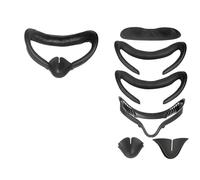 YUEHISY Set di 2 Coperture per Viso con Supporto per Interfaccia Facciale VR, Materiale in Morbida Pelle (BLACK)