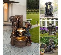 YUEHISY Statua da Giardino per Ragazzi e Ragazze, in Resina, Bagno d'acqua a Pressione, Baci, Bevute, Ornamenti per Aiuole all'aperto per la Decorazione del Giardino di Casa (Scultura da bagno)