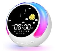 YUEHISY Sveglia per Bambini, Trainer per il Sonno, Bluetooth | Adatto Ai Bambini, Icone Celesti, 12 Colori, 8 Suoni Rilassanti, Controllo Touch, Timer Automatico, Musica Wireless