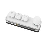 YUEHISY Tastiera Macro 3 Tasti 1 Manopola Con Microfono RGB | Il microfono integrato converte la voce in , Tasti rimappabili e manopola multifunzione, Interruttori blu Clicky con