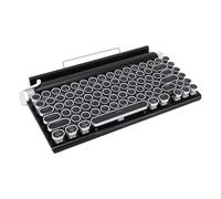 YUEHISY Tastiera retrò da Scrivere, Taxt da Gioco Bluetooth Wireless 5.0 Meccanico con Interruttori Blu, Chiave 83, per Tablet di Telefono per Laptop per PC (BLACK)