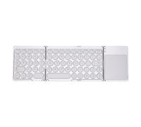 YUEHISY Tastiera Wireless Pieghevole con Trackpad, 64 Tasti per Ufficio e | Bluetooth 5.2, Custodia Staccabile in Similpelle Che Funge da Stand, Raggio 10 M, Gesti Multi-touch, 50 Ore di Lavoro, 400
