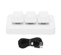 YUEHISY Tastierino da Gioco Meccanico a 3 Tasti, USB e Bluetooth Doppia modalità Programmabile Personalizzabile, Mini Tastiera Macro Ergonomica, per Giochi da Lavoro in Ufficio (WHITE)