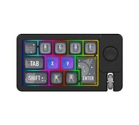 YUEHISY Tastierino Macro Programmabile, Tastierino Macro a 12 Tasti Sostituibili a Caldo con 8 modalità RGB, Controllo Manopola, Rollover Tasto N, Doppia modalità Cablata Wireless, per PC