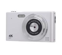 YUEHISY Telecamera Digitale 4k 48 MP, Telecamera da Viaggio Compatta con Focus Automatico Zoom 16x, Punta e Scatto per Vlogging, più modalità (WHITE)