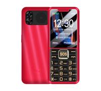 YUEHISY Telefono Cellulare Senior con Torcia, Telefono Ultra Sottile 4G Ultra Slim con Display a Colori HD da 2,6 Pollici, Doppia SIM, Pulsanti Grandi SOS, Altoparlanti Ad Alta Voce (rosso)