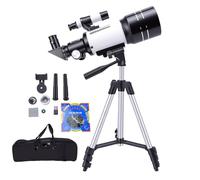 YUEHISY Telescopio Astronomico, 70mm Apertura, 300mm Lunghezza Focale, | Vetro Ottico Multi-rivestito, Ingrandimento da 45x a 150x, Montaggio Rapido in 15 Minuti, Inclusi Adattatore per Smartphone