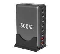 YUEHISY YUEHISY Stazione di Ricarica USB, Hub di Ricarica Rapida Desktop da 500 W a 8 Porte con Cavo Staccabile, Tecnologia GaN III, Indicatori LED, per Ufficio e Casa (Spina europea) (Spina europea)