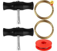 Yuehuabao 5 PCS Strumenti di Rimozione del Parabrezza dell’Auto 2 Manici 3 Bobine di Filo di Acciaio Strumento con Maniglie con Filo Kit per Taglio Parabrezza Auto Cavo per Il Taglio 10 * 8.1cm