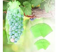 Yuehuabao 60 Pezzi Sacchetto di Protezione dell'uva Sacchetti Organza con Coulisse Sacchetto di Protezione della Frutta per Previene i Danni di Uccelli e Altri Insetti (Verde,20x30CM,17x23CM)