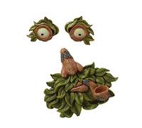 Yuehuamech Albero Face Bird Feeder Occhi Outdorizzati in Divertimento Oscuro Vecchio Uomo Tree Statue Abbraccio Abbraccio Resina Arte Luminosa Ornamento per Giardino Yard Decorazione