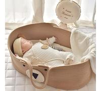 Yuehuamech Cesta di Mosè portatile lettino portatile portatile in corda di cotone culla per neonati lettino per neonati sacco a pelo per viaggi all'aperto auto