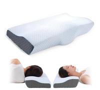 Yuehuamech Cuscino ortopedico in memory foam, cuscino cervicale di supporto per il collo, con federa rimovibile e lavabile, cuscino per dormire sul retro e sul lato, per alleviare il dolore al collo e