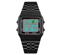 Yuehuamech Orologio sportivo digitale da uomo, impermeabile, da lavoro, con retroilluminazione dell'ora mondiale, cronometro, conto alla rovescia, timer, funzione sveglia, per uomini, donne, studenti,