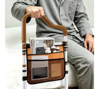 Yueidung Binari per letto per anziani e adulti, guide pieghevoli per anziani, con manico ergonomico antiscivolo e tasca portaoggetti, guide laterali pieghevoli per letto king size e queen