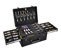 Yueieoun Custodia da barbiere con vassoio scorrevole per tagliacapelli, valigetta per barbieri professionali, custodia per barbiere per tagliacapelli e forniture, organizer per forbici per capelli,