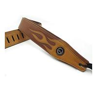 YUEKO Cool Lightning Pattern/Flame - Tracolla per chitarra elettrica/basso, A5 Marrone Fiamma, 6.5cm width