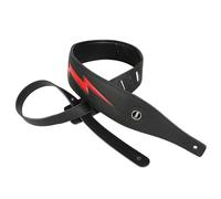 YUEKO Cool Lightning Pattern Guitar Strap Strap per chitarra elettrica/basso(V-Black-Red Lightning)