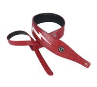 YUEKO Tracolla per chitarra elettrica/basso, motivo lightning, fiamma, Rosso e Bianco Lightning, Verstellbare Länge