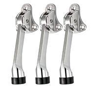 YUEKOPOU 2 fermaporta Kick Down - Supporti da pavimento facili da pedalare con adesivo automatico for uso domestico, ufficio e scuola(Small brushed steel)